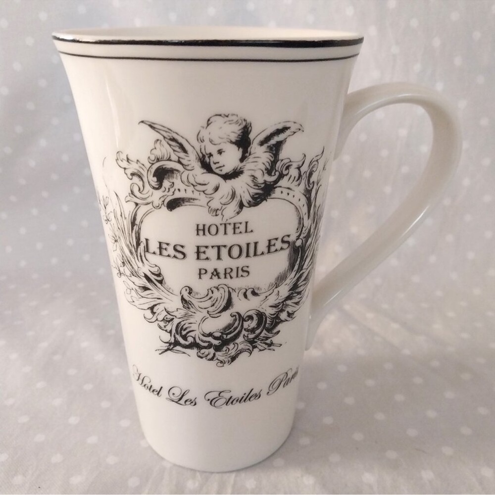 222 Fifth Black and White Cherub Mug